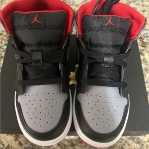 Jordan 1 Mid Black and Cement Grey